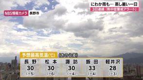 県内に3日連続「熱中症警戒アラート」　予想最高気温は飯田33℃、長野、松本、諏訪30℃