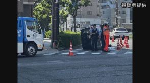 右折車と直進車の事故で１台横転　横転した車に乗っていた３０代男性が軽傷　大阪・天王寺区