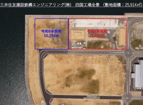 観音寺港の埋立地　三井住友建設鉄鋼エンジニアリングに分譲　投資総額は20億円