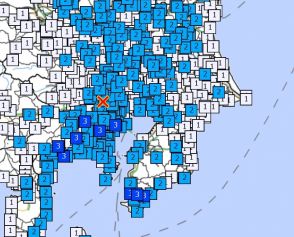 【速報】最大震度3の地震　震源は東京都23区　M4.7　千葉県は南房総市で震度3