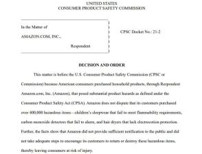 米消費者保護当局、Amazonに販売した危険商品をリコールする法的義務ありと判断