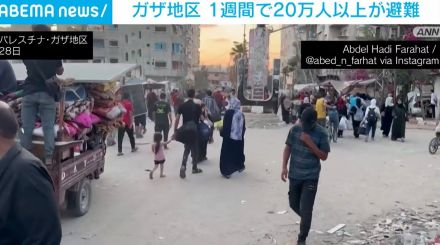 ガザ地区 1週間で市民ら20万人以上が避難