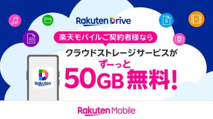 楽天モバイル、契約者に「楽天ドライブ」50GB分を無料で提供