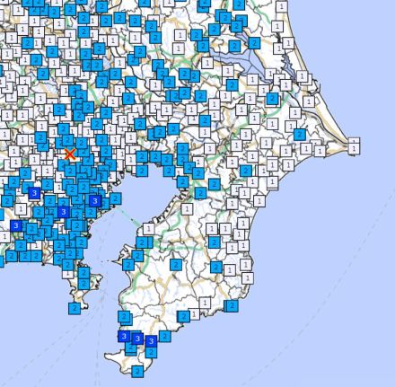 南房総で震度3　31日未明、震源東京23区