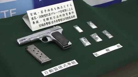 拳銃１丁を隠し持つ　銃刀法違反容疑で岩手県内の男２人含む８人逮捕　