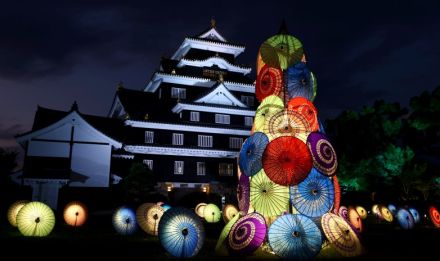 8月1日から幻想庭園、 烏城灯源郷　夏の夜彩る柔らかな光 試験点灯