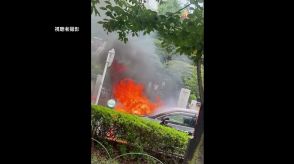 オレンジ色の炎が激しく吹き出し…浅草の路上で車炎上　運転手の男性ケガなし「車を止めたら火が出た」東京・台東区