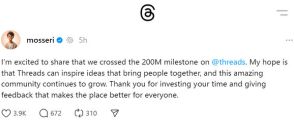 MetaのThreads、公開後約1年でユーザー2億人突破