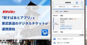 「駅すぱあとアプリ」が東武鉄道と連携、デジタルチケットが利用できる