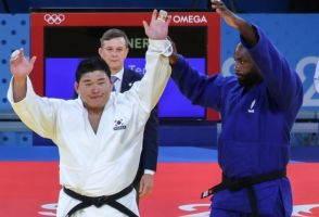 ＜パリ五輪＞男子柔道の金旻鍾が準優勝…最重量級で韓国初の銀メダル