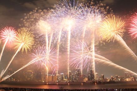 大阪の夜彩る「淀川花火」鮮やかな大輪に大歓声