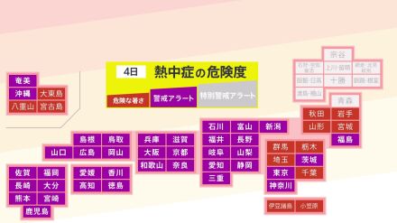 暑さのブレーキかからず　8月最初の日曜日も40℃近い暑さ　午後は市街地でも急な激しい雷雨のおそれ