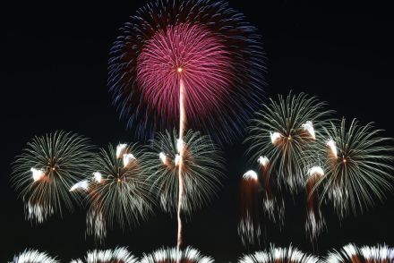 三尺玉、夜空彩る　光の大輪　古河花火大会　茨城