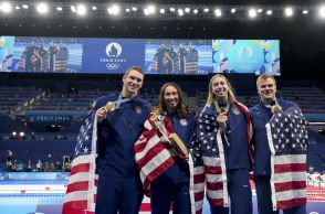 五輪＝競泳混合リレーで日本は8位、米国が世界新記録で優勝