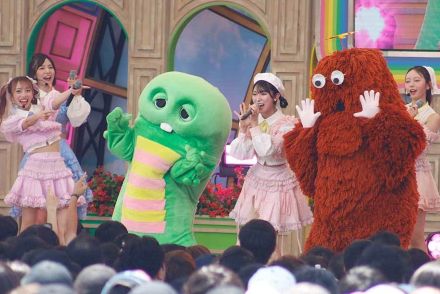 ガチャピン・ムック、AKB48のTIFステージにサプライズ登場　山内瑞希は子役時代以来の共演に歓喜