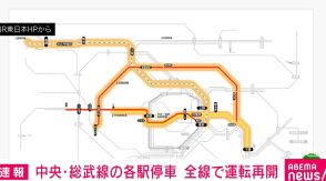 中央・総武線の各駅停車 全線で運転再開