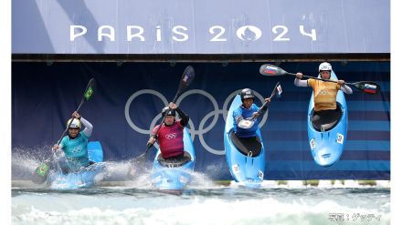 パリ五輪　カヌー　男子スラローム・カヤッククロス　田中雄己は3組3位で準々決勝進出逃す