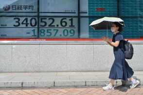 日経平均4451円安、終値で過去最大の下げ幅