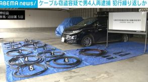 電力用ケーブル窃盗容疑で男4人再逮捕 複数の発電所から犯行繰り返しか