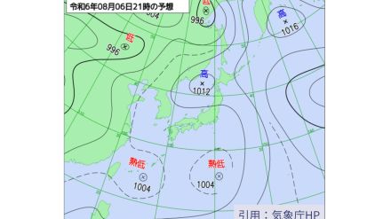 沖縄近海の熱帯低気圧はゆっくりと西へ　7日にかけ宮古・八重山で激しく降る見込み