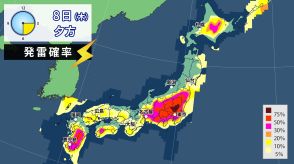 東・北日本は8日（木）にかけて大気非常に不安定　土砂災害に厳重警戒を