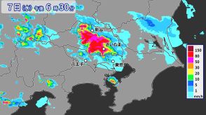 埼玉県で1時間に約100ミリの猛烈な雨　記録的短時間大雨情報