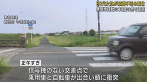 乗用車と自転車が出合い頭に衝突　87歳女性が意識不明　静岡・磐田市