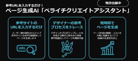 ペライチ、AIがホームページを自動生成する新機能「ペライチクリエイトアシスタント」の提供を開始