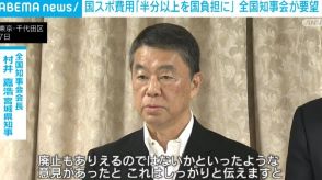 国スポ費用「半分以上を国負担に」 全国知事会が要望