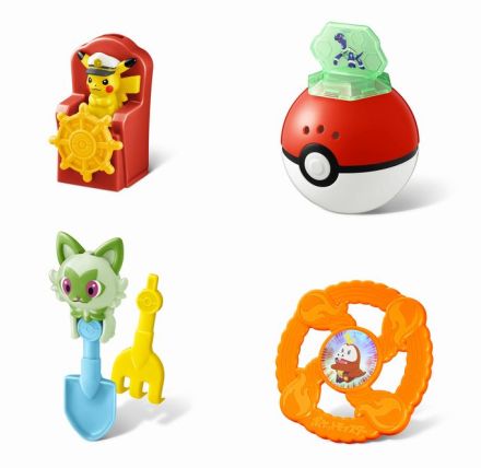 ハッピーセット「ポケモン」第1弾発売、キャプテンピカチュウ・テラパゴス・ニャオハ・ホゲータのおもちゃ登場/マクドナルド