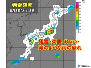 関東甲信など　帰宅ラッシュにゲリラ豪雨直撃か　浸水や冠水・川の増水など注意・警戒