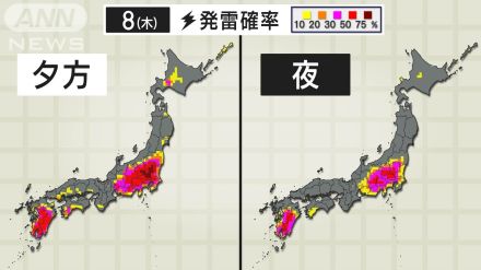 関東甲信 帰宅時間はゲリラ雷雨にご用心　西日本は40℃に迫る酷暑　三連休は台風５号の進路に注意