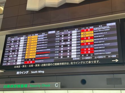 ANA/JALら、8日羽田発の空席待ちを終日中止。7日の雷雲の影響で大幅な遅延・欠航が発生