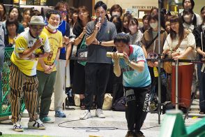 大阪・梅田で「パインアメ」祭り開催、さらば森田や植田圭輔がモルックで白熱