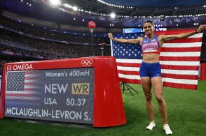 マクラフリンレブロニ、世界新で女子400ｍH連覇 パリ五輪