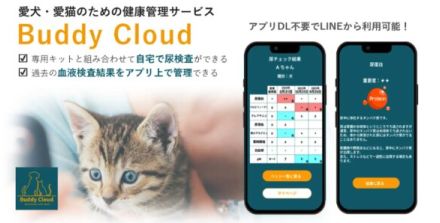 アプリ不要でLINEから確認、愛犬・愛猫向け健康管理サービス「Buddy Cloud」提供開始