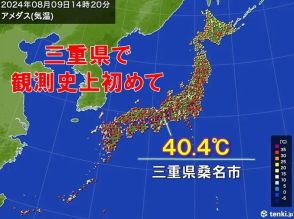 【速報】三重県桑名市で40℃超えの酷暑日　三重県では観測史上初