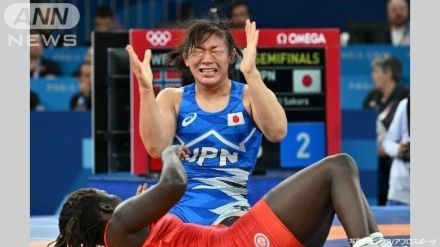 レスリング女子フリー62キロ級 元木咲良、見事な逆転勝利！銀メダル以上が確定