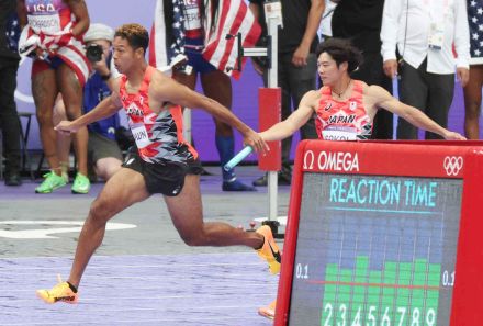 攻めの一手実らず　日本、アンカー勝負で屈す―陸上男子400メートルリレー〔五輪〕