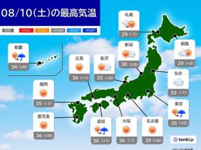 10日　猛烈な暑さと天気急変に注意　台風5号北上中　台風への備えを