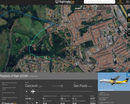 サンパウロ近郊にボエパス航空ATR72墜落　カスカベル発2283便