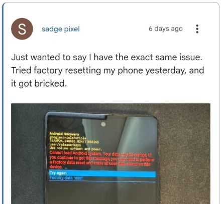 Pixel 6で発生していた「初期化しようとすると文鎮化」恐怖な不具合をGoogleが修正　対象端末はすぐに適用を
