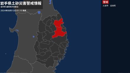 【土砂災害警戒情報】岩手県・久慈市に発表