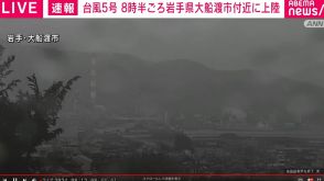 台風5号 8時半ごろ岩手・大船渡市付近に上陸