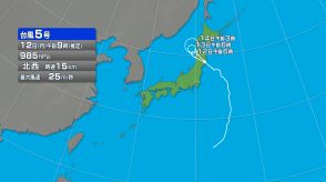 【台風5号】大船渡市に上陸　勢力維持したまま東北横断の見込み　新潟県内は下越で警報級の大雨の恐れ