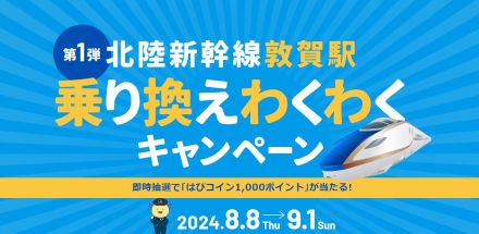 乗り換えするだけで1000円分ゲットのチャンス…「北陸新幹線敦賀駅わくわくキャンペーン」展開中