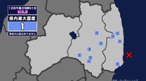 【地震】福島県内で震度1 福島県沖を震源とする最大震度1の地震が発生 津波の心配なし