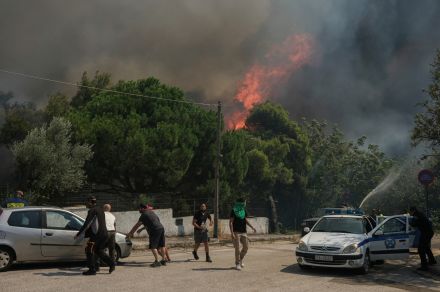 アテネ近郊で山火事、高温・乾燥で延焼拡大