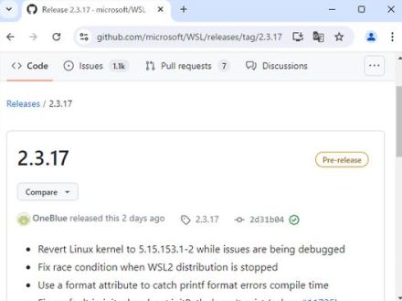 「WSL2」のカーネルが「Linux 5.15 LTS」へ巻き戻される