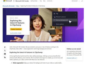 無料動画編集アプリ「Clipchamp」、AIによるノイズ抑制と画像背景除去機能を追加